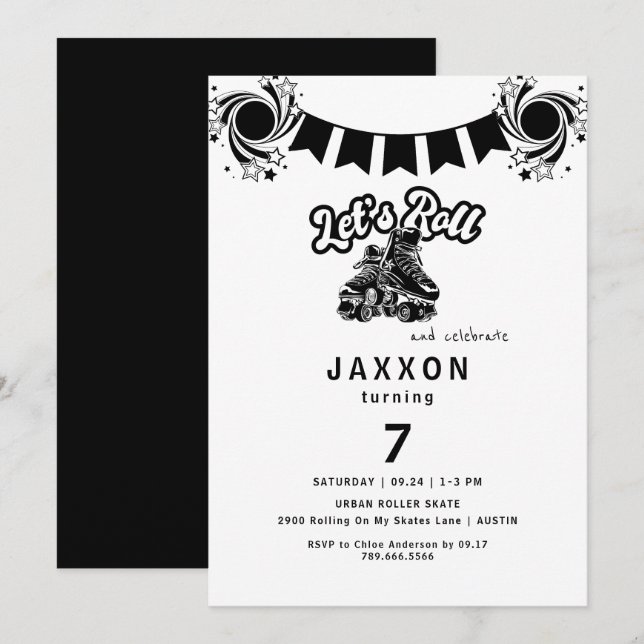 Convites Festa de aniversário de Pista Negra (Frente/Verso)