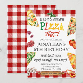 Convites Festa de aniversário de pizza