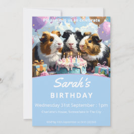 Convites Festa de aniversário de porcos-guineenses