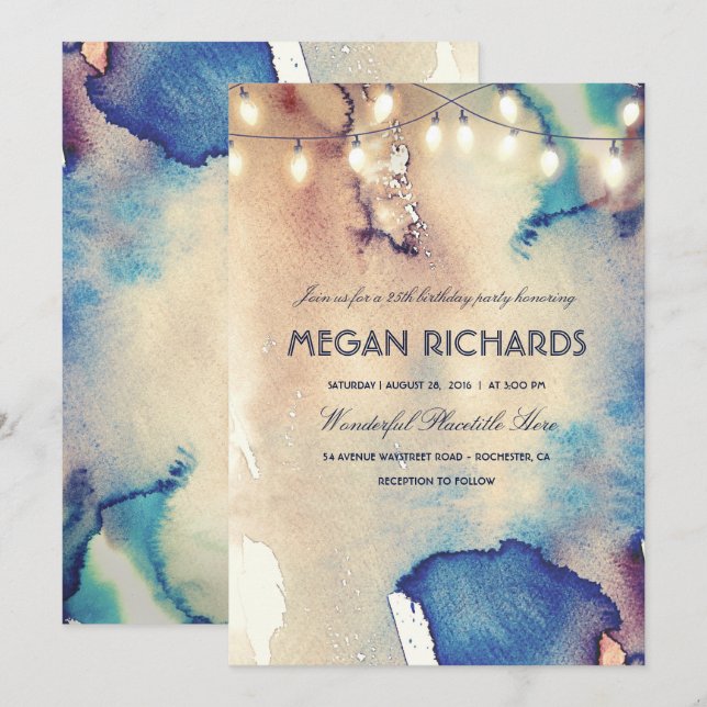 Convites Festa de aniversário de Praia da Cadeia de Caracte (Frente/Verso)