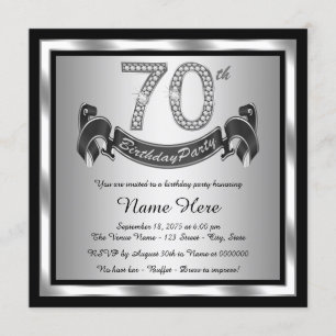 Convites Festa de aniversário de prata do 70