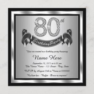 Convites Festa de aniversário de prata do 80