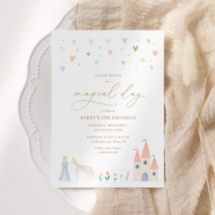 Convites Festa de aniversário de Princesa Floral Rosa