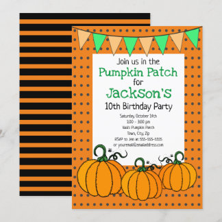 Convites Festa de aniversário de Pumpkin Patch