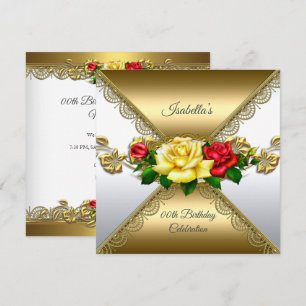 Convites Festa de Aniversário de Qualquer Idade Dourado ver