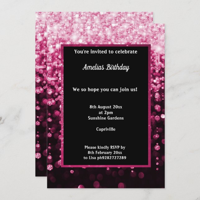 CONVITES FESTA DE ANIVERSÁRIO DE QUEDA DE ÁGUA DO DIAMANTE  (Frente/Verso)