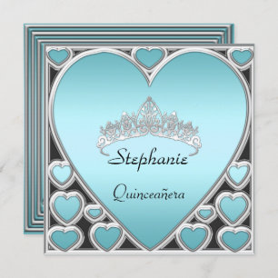 Convites Festa de aniversário de Quinceañera azul