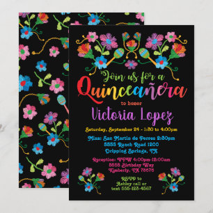 Convites Festa de aniversário de Quinceañera Fiesta com b