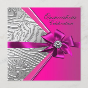 Convites Festa de Aniversário de Quinze Anos Rosa Choque