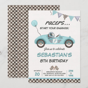 Convites Festa de aniversário de Race Car de Aniversário 