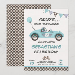 Convites Festa de aniversário de Race Car de Aniversário da