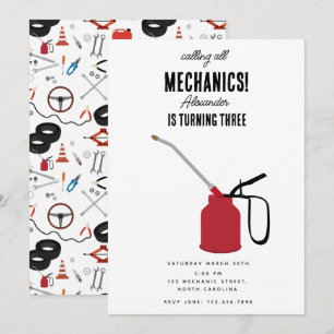 Convites Festa de aniversário de Rapazes com Ferramentas Au