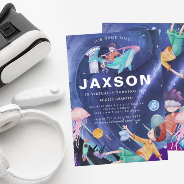Convites Festa de aniversário de Realidade Virtual (Criador carregado)