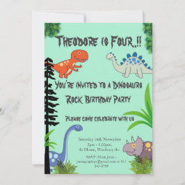 Convites Festa de aniversário de Rock dos Dinossauros