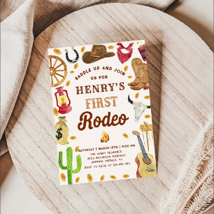 Convites Festa de aniversário de Rodeio de 1rua do Western