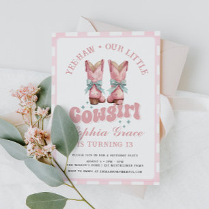 Convites Festa de aniversário de Rodeio Rosa