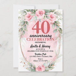 Convites Festa de aniversário de Rosas Rosa Suave e Verde S