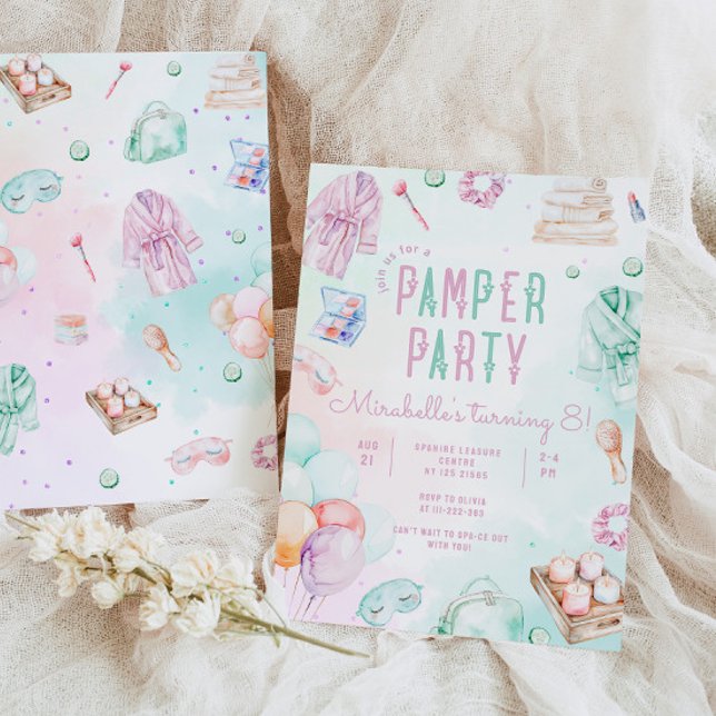 Convites Festa de aniversário de Salão de Maquiagem da Fest (Criador carregado)