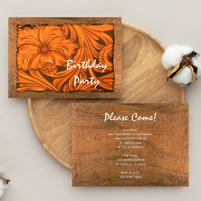 Convites Festa de aniversário de sela de cavalos ocidentais (Criador carregado)