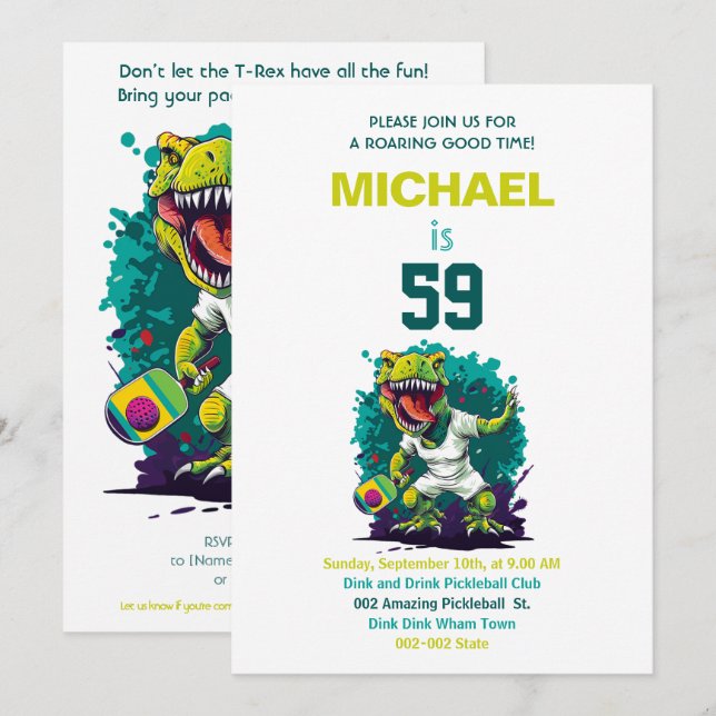Convites Festa de aniversário de seleção + RSVP (Frente/Verso)