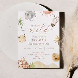 Convites FESTA DE ANIVERSÁRIO de Selva de SAFARI