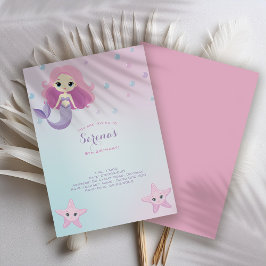 Convites Festa de aniversário de Sereia Bonita