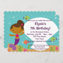 Convites Festa de aniversário de Sereia para Crianças Perso