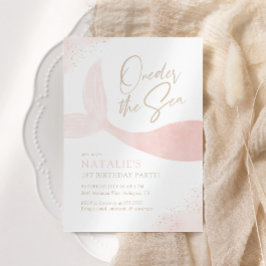 Convites Festa de aniversário de Sereia Rosa-do-mar