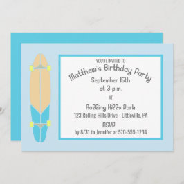 Convites Festa de aniversário de skate de bordo