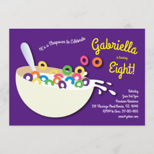 Convites Festa de aniversário de soneca de Cereais-Cuja