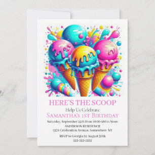 Convites Festa de aniversário de Sorvete