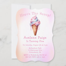 Festa de aniversário de Sorvete Azul Rosa