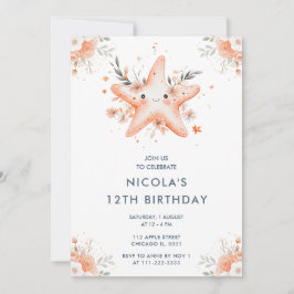 Convites Festa de aniversário de Starfish Floral