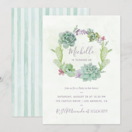 Convites Festa de aniversário de Sucultivos do Cactus Deser