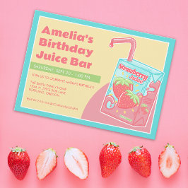 Convites Festa de aniversário de Sumo de Morango