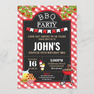 Convites Festa de aniversário De Surpresa De CHURRASCO Em 