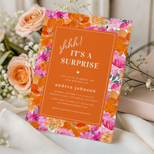 Convites Festa de aniversário de Surpresa do Jardim de Vibr (Criador carregado)