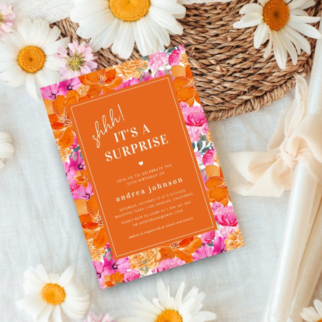 Convites Festa de aniversário de Surpresa do Jardim de Vibr (Criador carregado)