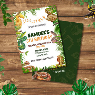 Convites Festa de aniversário de Tema cobras