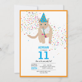 Convites Festa de aniversário de Tema de Gato Engraçado