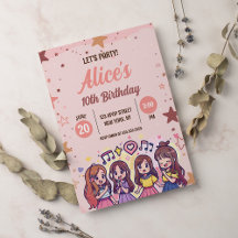 Festa de aniversário de Tema Pop Music Star K-Pop 