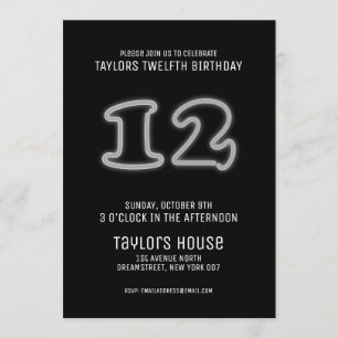 Convites Festa de aniversário de Tendência do 12 de Sinal N