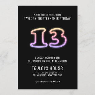 Convites Festa de aniversário de Tendência do 13 de Sinal N