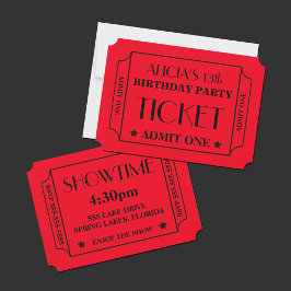 Convites Festa de aniversário de Tíquete de Filme