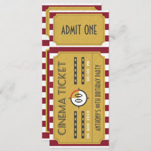 Convites Festa de aniversário de Tíquete de Filme adicionar
