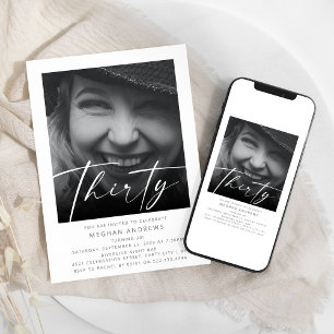 Convites Festa de Aniversário de Trinta Fotos Modernas