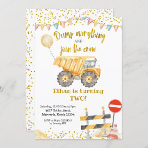 Convites Festa de aniversário de Truck Boy de Bomba Amarela
