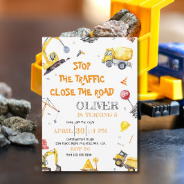 Convites Festa de aniversário de Truck Boy de Construção