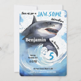 Convites Festa de aniversário de tubarão