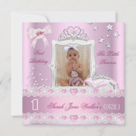 Convites Festa de Aniversário de Um Ano da Pequena Princesa